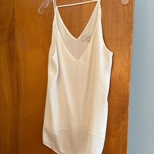LOFT Ivory Sleeveless V-Neck Blouse